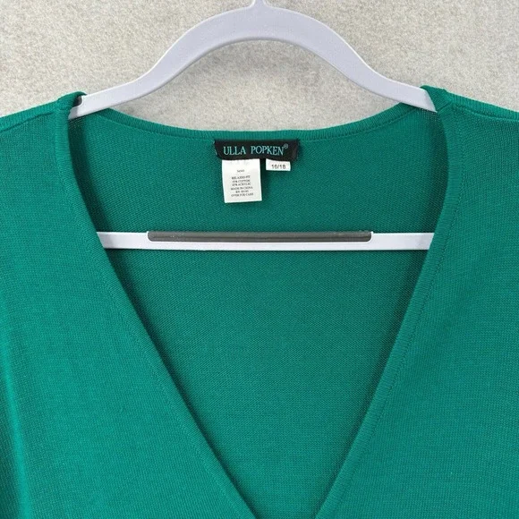 Ulla Popken Full Zip Cardigan Sweater Womens Size 16/18 Teal Green NICE - Picture 6 of 11
